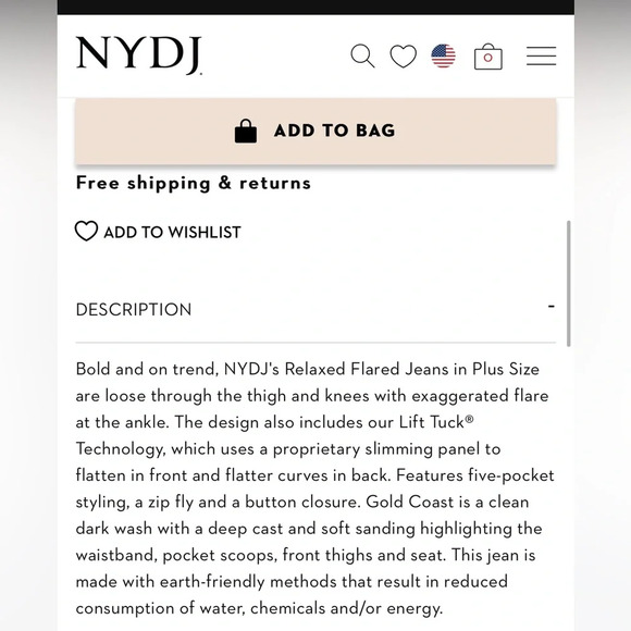 NYDJ Jeans Tummy Control No Gap Pull On Waist Match Relaxed Flare Plus Size 0X - Picture 11 of 12